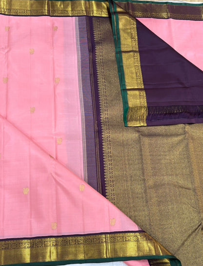 Ethereal Peach Glow Zari Cascade