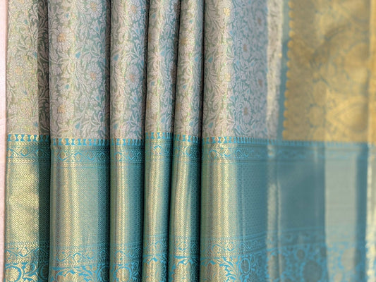 Seafoam Green Kanjivaram Silk Saree
