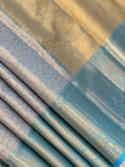 Seafoam Green Kanjivaram Silk Saree