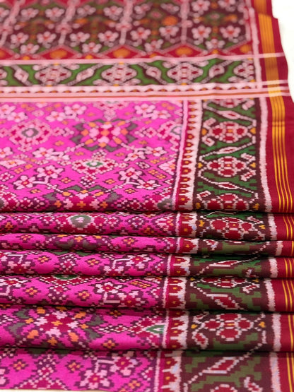 Magenta Maroon Ikkat Silk Elegance