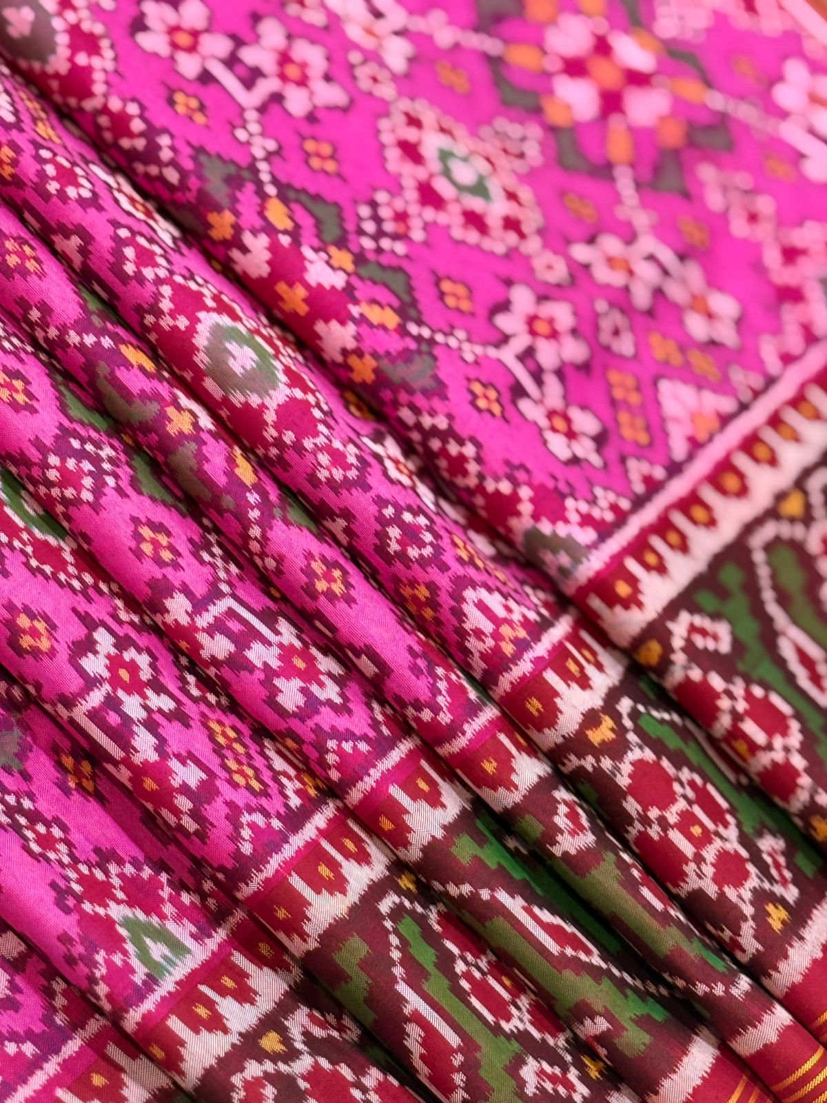 Magenta Maroon Ikkat Silk Elegance