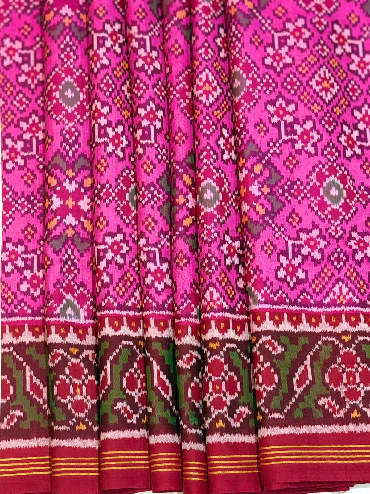 Magenta Maroon Ikkat Silk Elegance