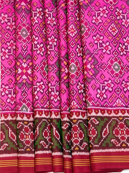 Magenta Maroon Ikkat Silk Elegance