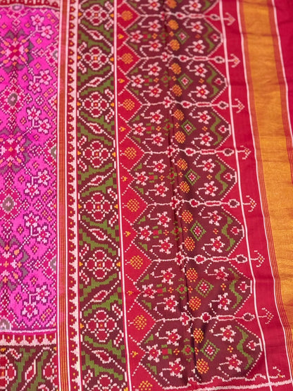 Magenta Maroon Ikkat Silk Elegance