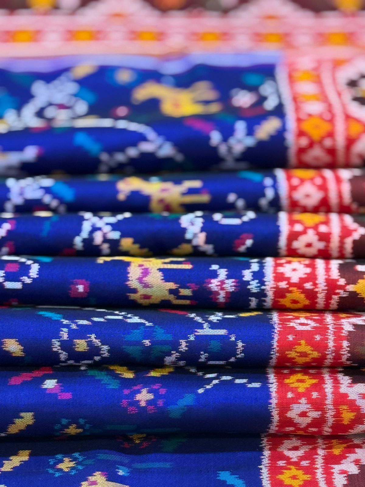 Royal Blue Ikkat Silk Majesty