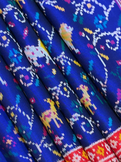 Royal Blue Ikkat Silk Majesty