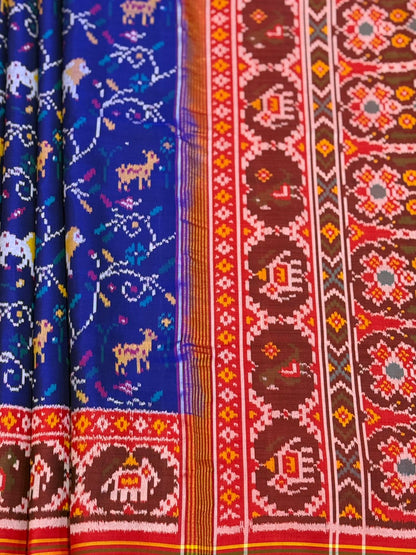 Royal Blue Ikkat Silk Majesty