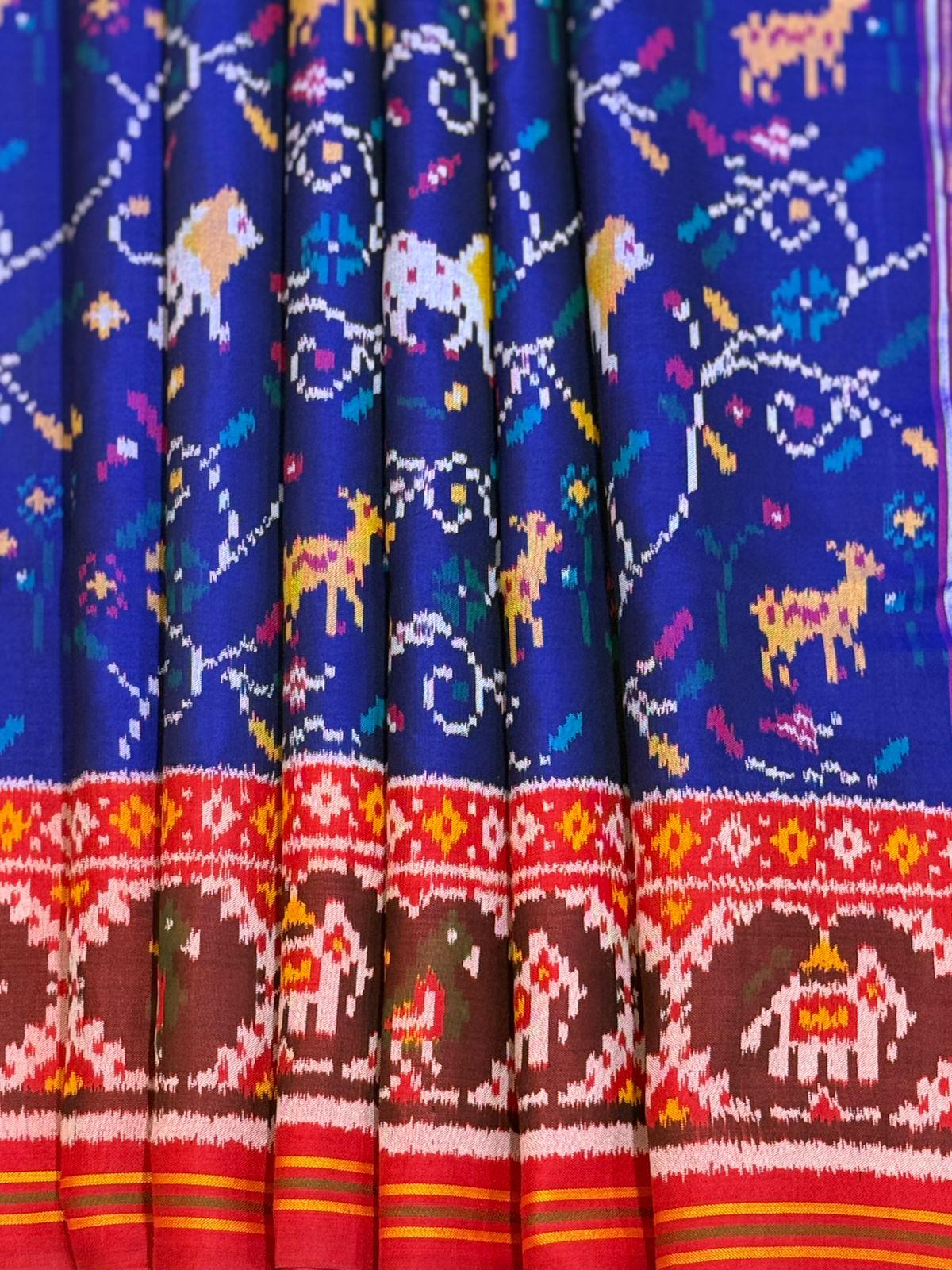 Royal Blue Ikkat Silk Majesty