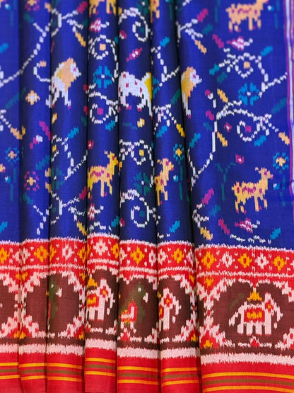 Royal Blue Ikkat Silk Majesty