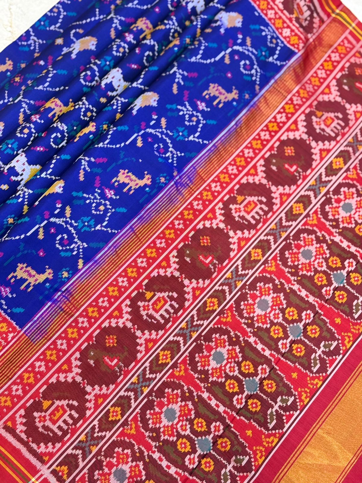 Royal Blue Ikkat Silk Majesty