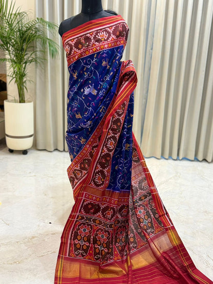 Royal Blue Ikkat Silk Majesty