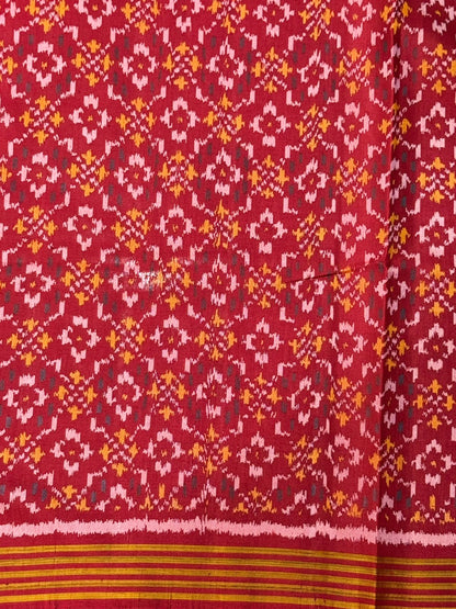 Orange Maroon Ikkat Silk Splendor