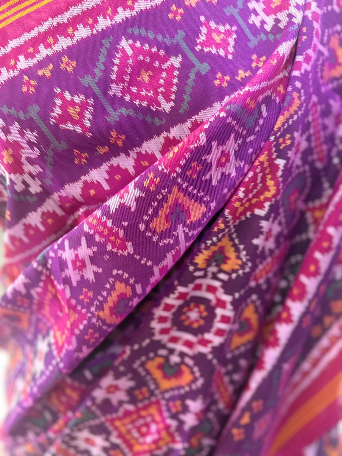Purple-Pink Ikat Patola Saree
