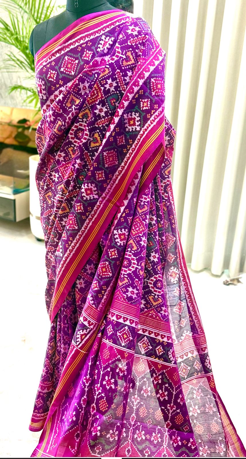 Purple-Pink Ikat Patola Saree