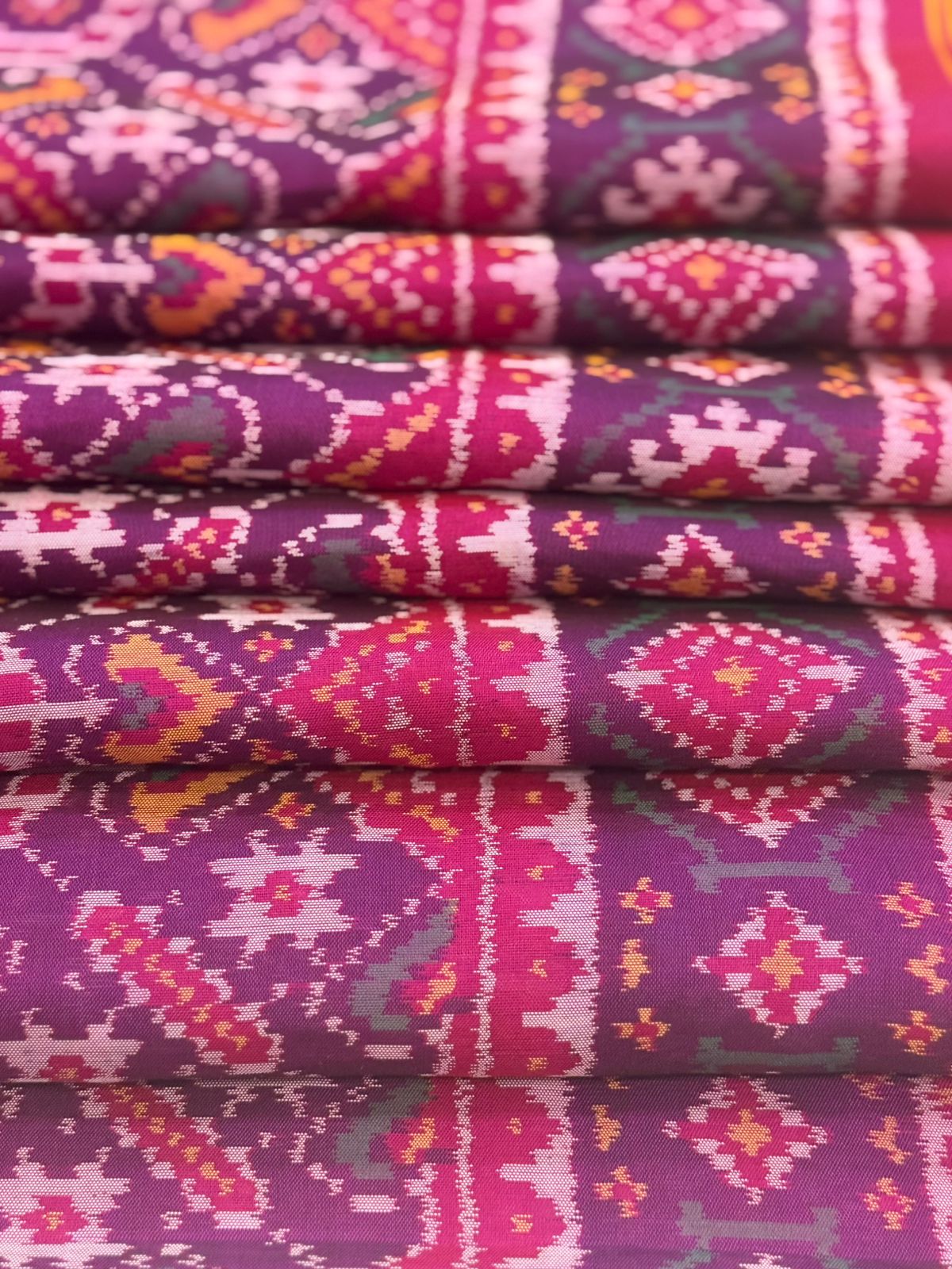 Purple-Pink Ikat Patola Saree