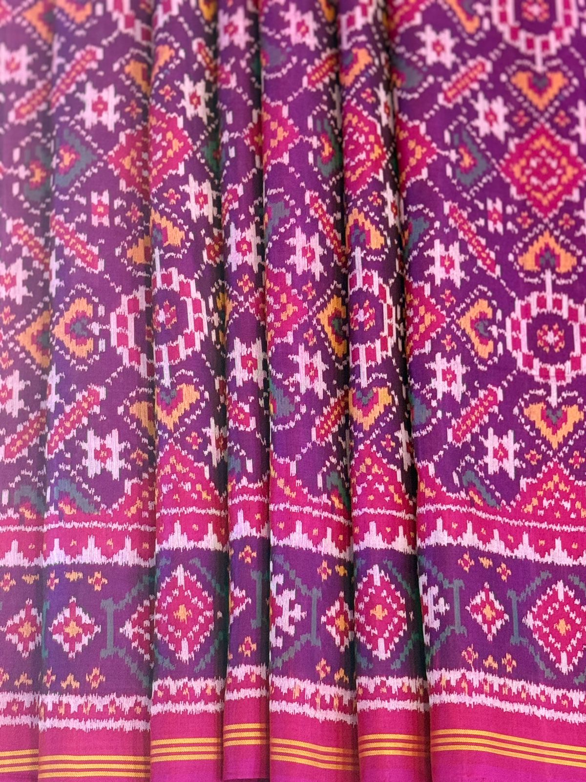 Purple-Pink Ikat Patola Saree