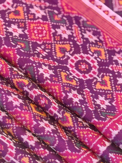 Purple-Pink Ikat Patola Saree