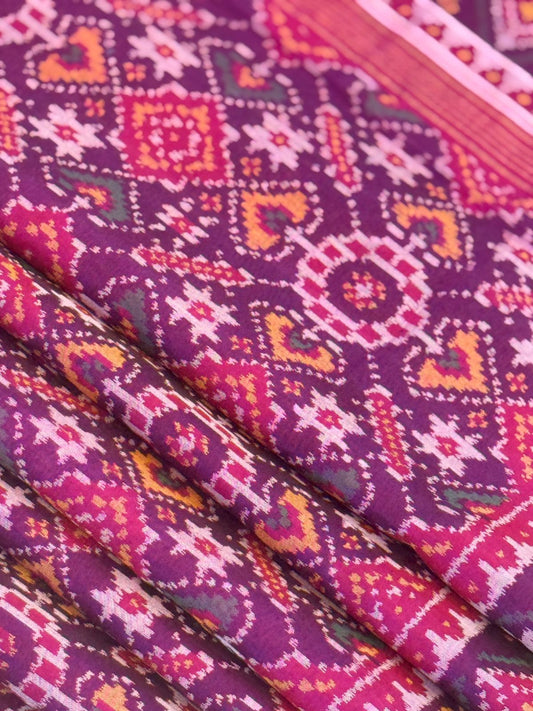 Purple-Pink Ikat Patola Saree