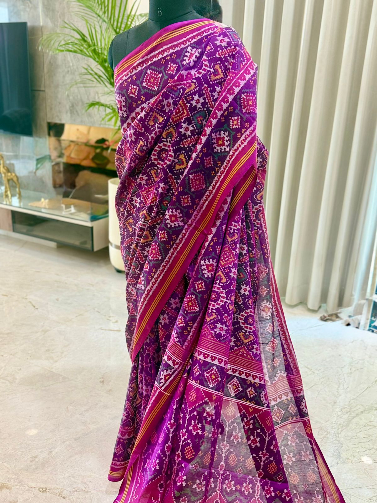 Purple-Pink Ikat Patola Saree