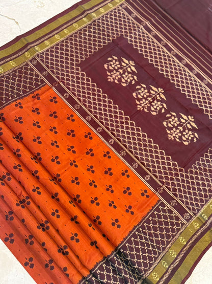 Rust Maroon Ikkat Silk Grace