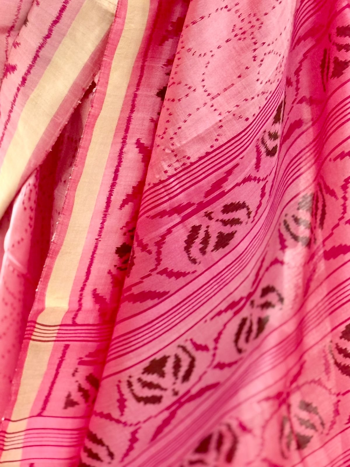 Blush Pink Ikkat Silk Serenity