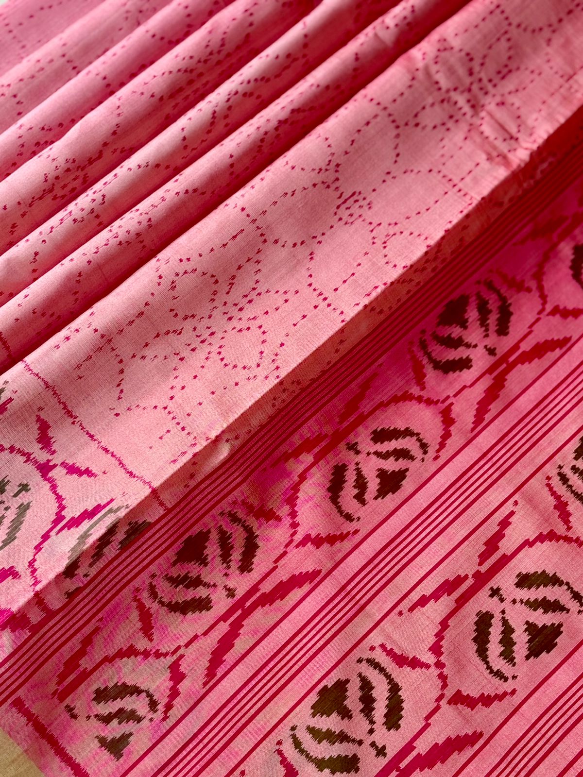 Blush Pink Ikkat Silk Serenity