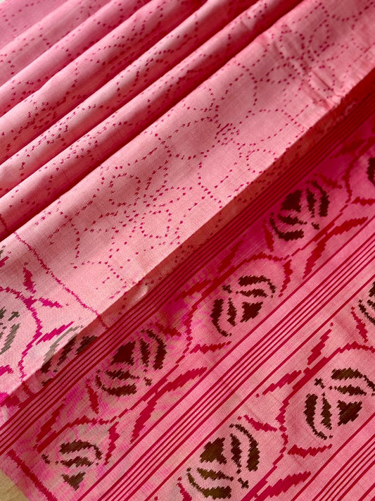 Blush Pink Ikkat Silk Serenity