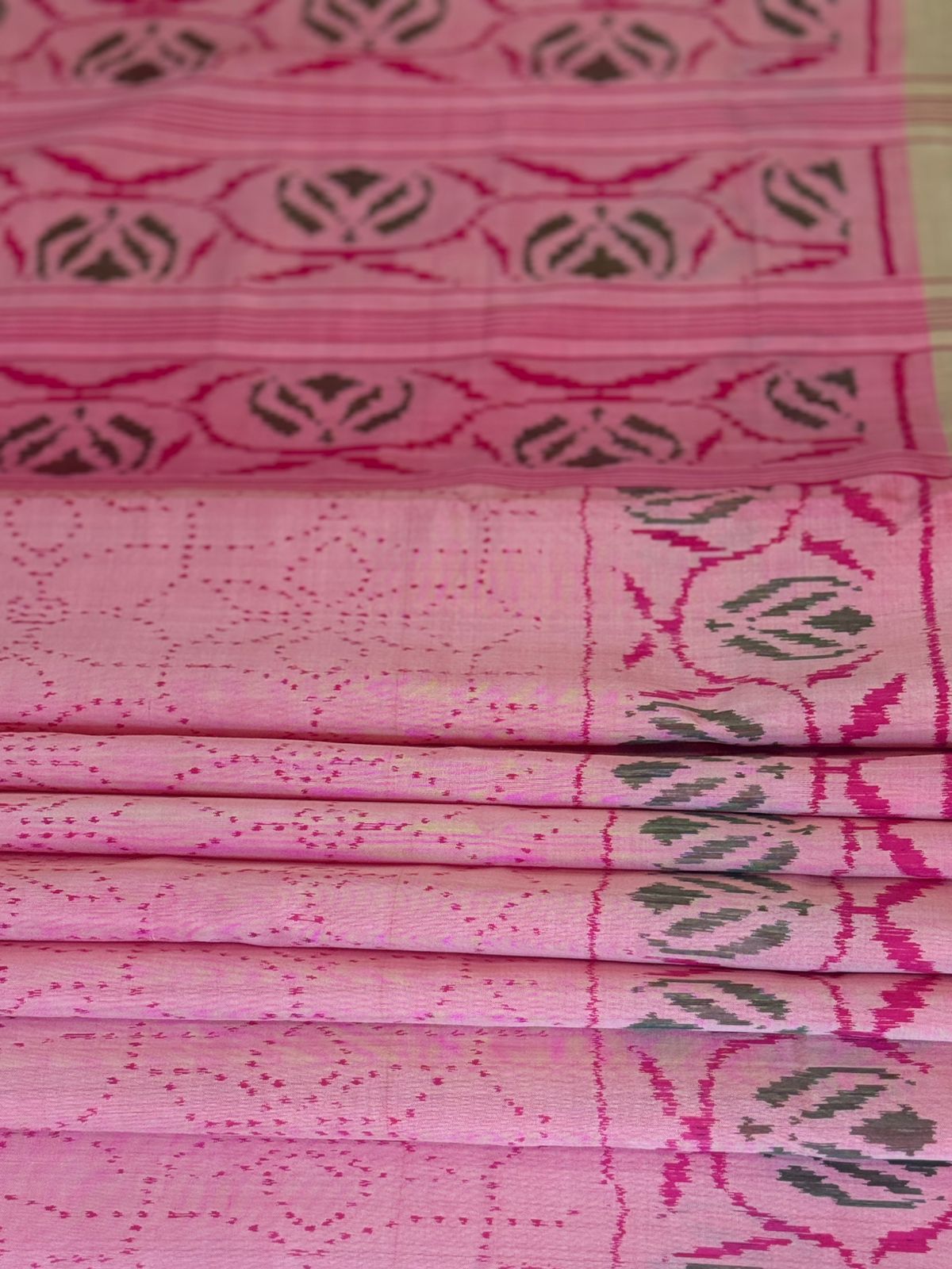 Blush Pink Ikkat Silk Serenity