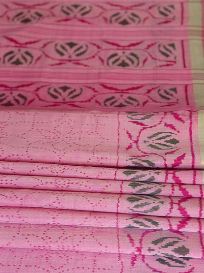 Blush Pink Ikkat Silk Serenity