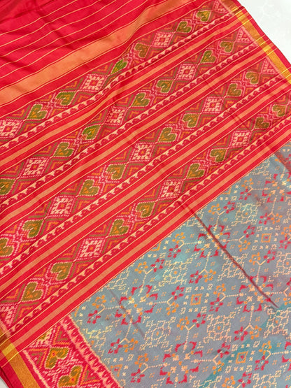 Teal Magenta Ikkat Silk Heritage