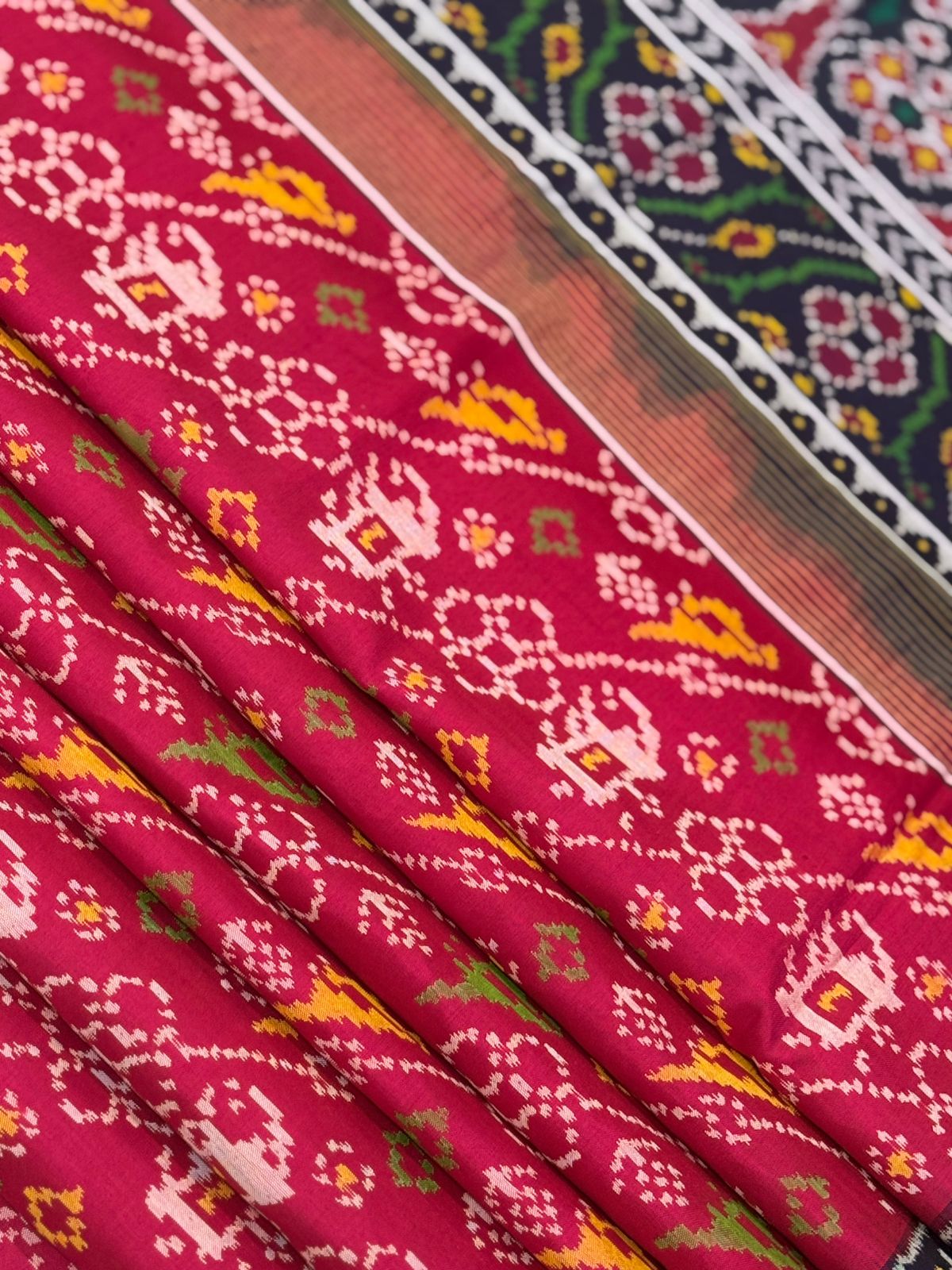 Red Navy Ikkat Silk Royalty