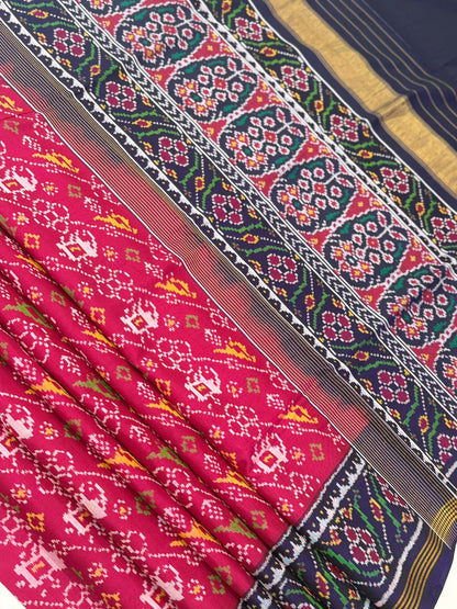 Red Navy Ikkat Silk Royalty