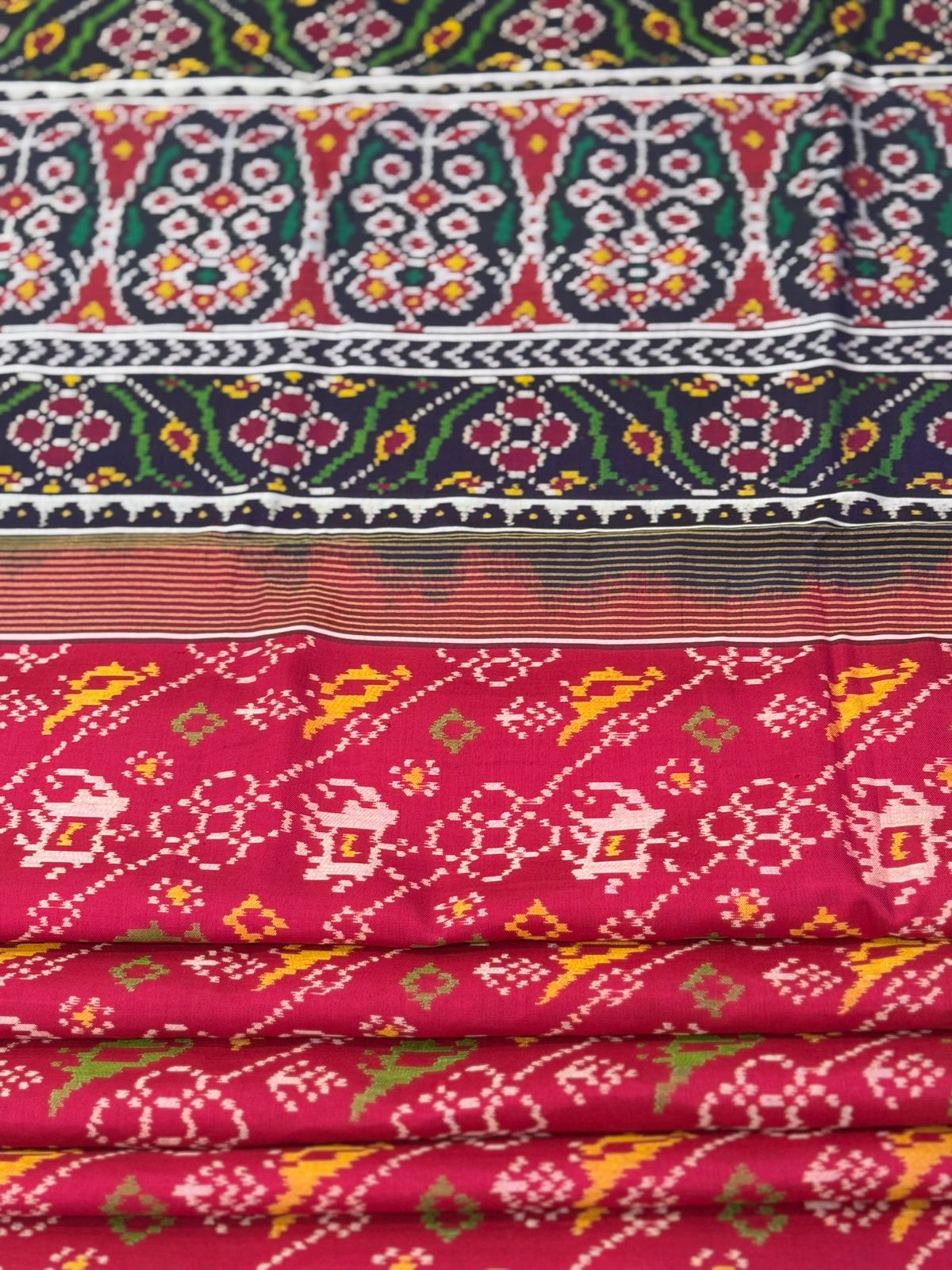 Red Navy Ikkat Silk Royalty