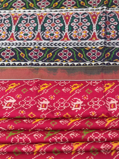 Red Navy Ikkat Silk Royalty