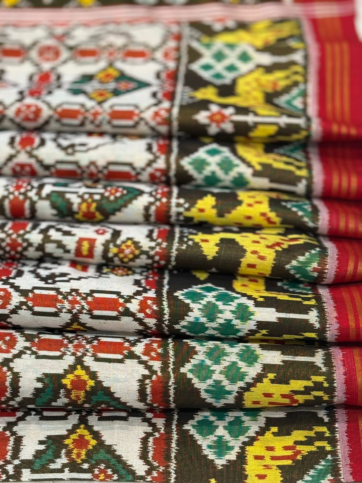 Golden Olive Ikkat Craft Elegance