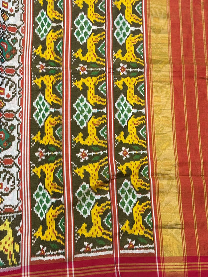 Golden Olive Ikkat Craft Elegance