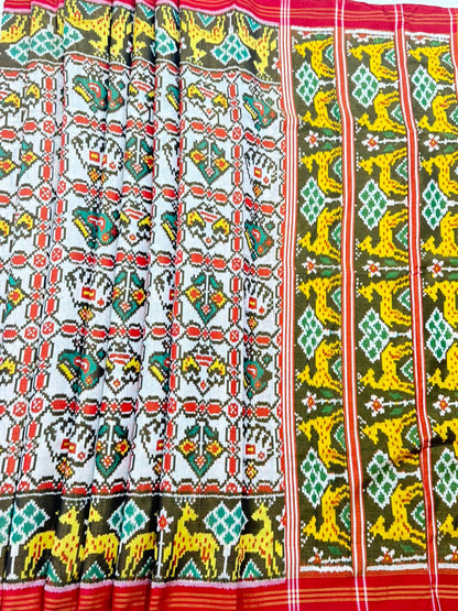 Golden Olive Ikkat Craft Elegance