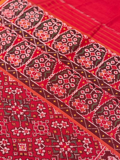 Deep Red Ikkat Silk Weave