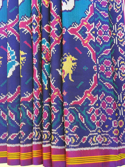 Violet Blue Ikkat Silk Weave