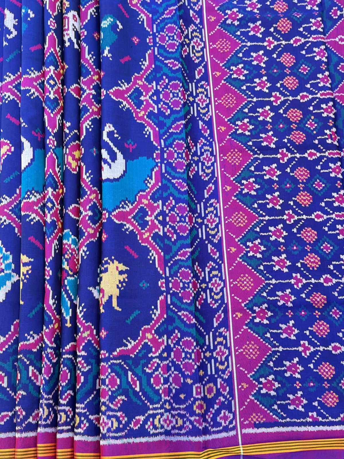Violet Blue Ikkat Silk Weave