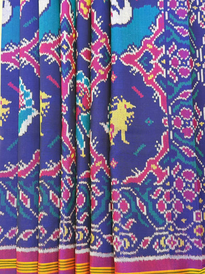 Violet Blue Ikkat Silk Weave