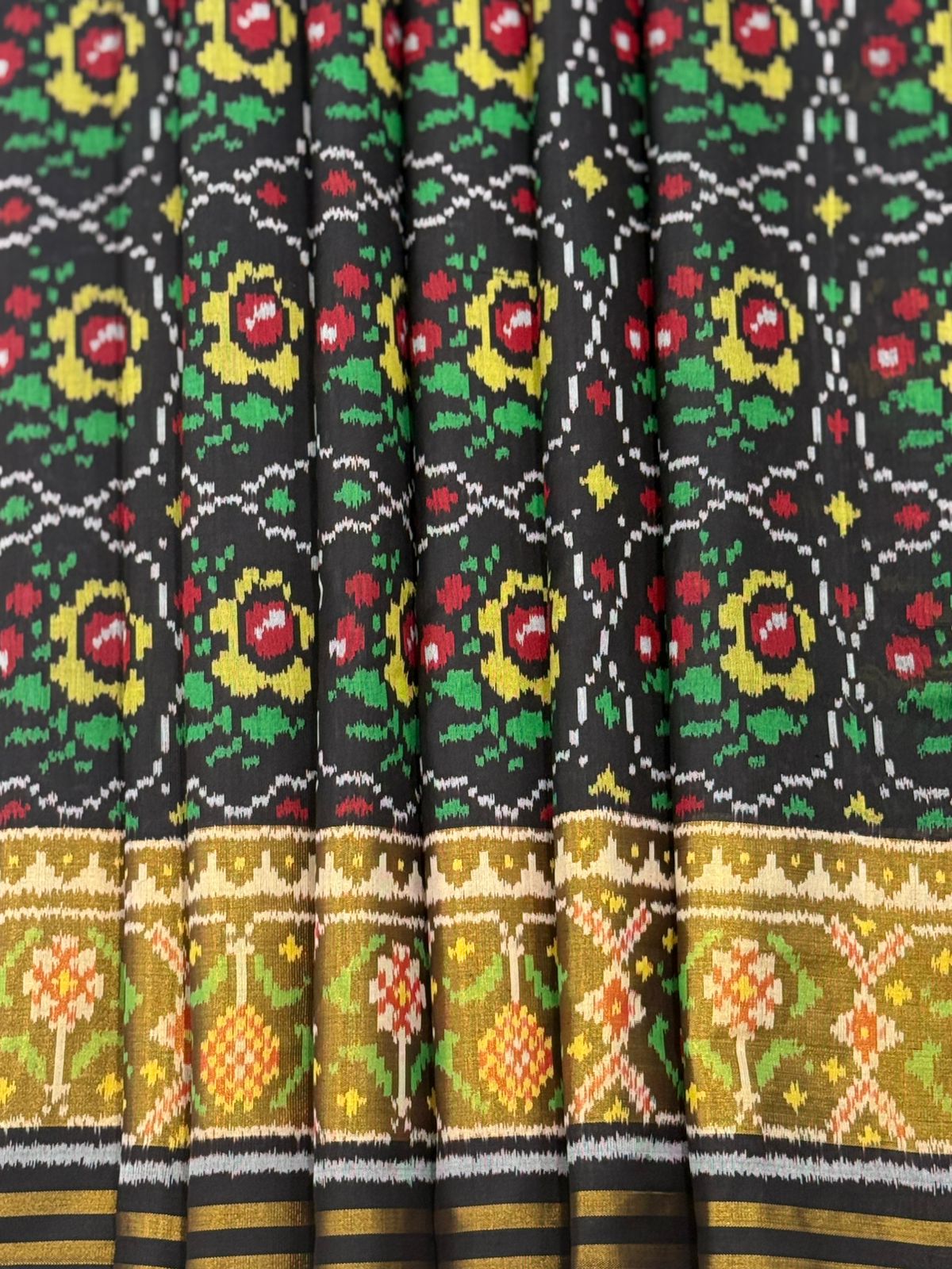 Black Gold Ikkat Silk Weave