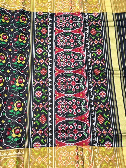 Black Gold Ikkat Silk Weave