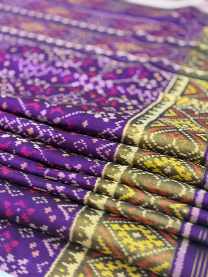 Timeless Violet Ikkat Heirloom Saree