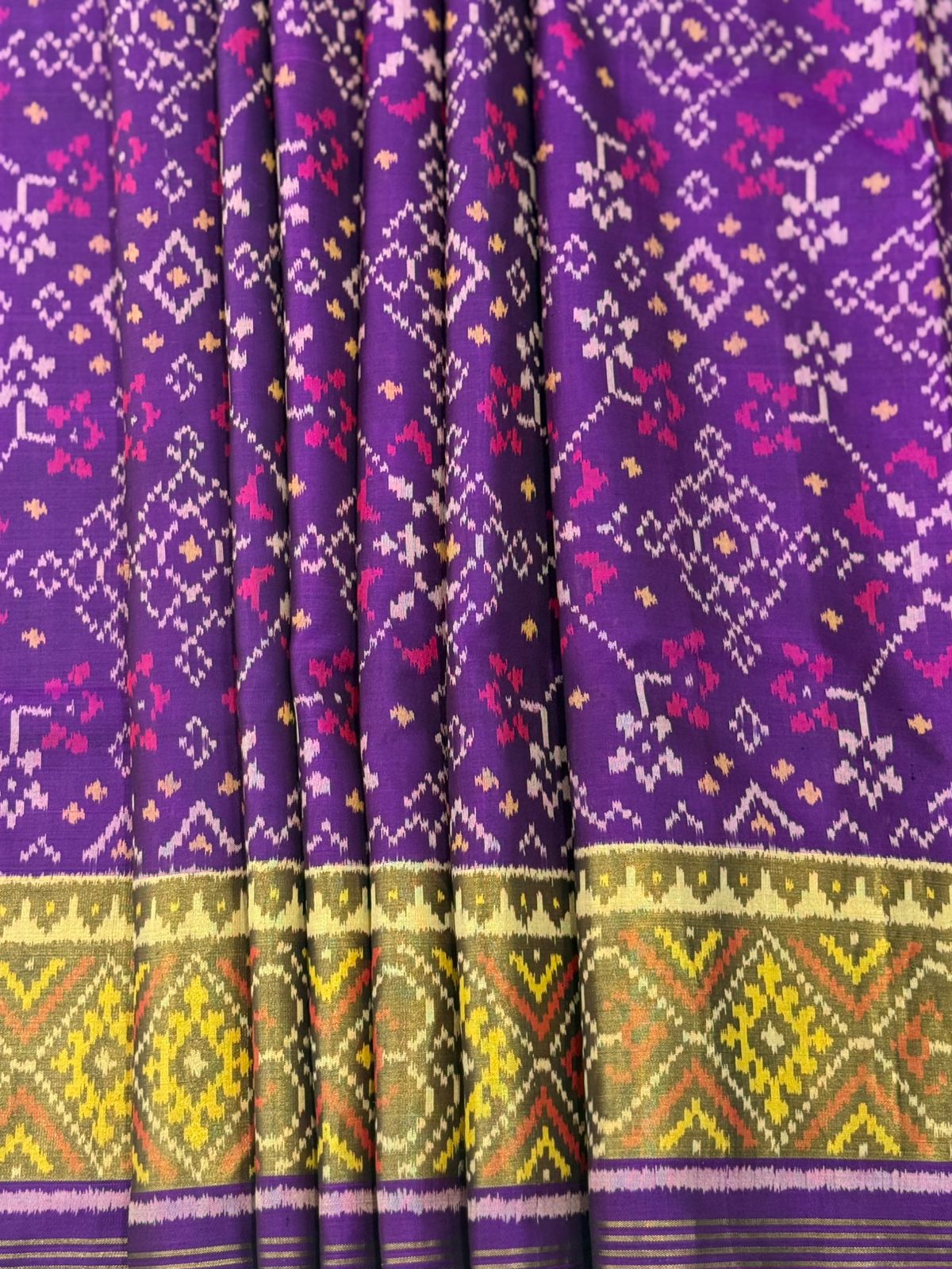 Timeless Violet Ikkat Heirloom Saree