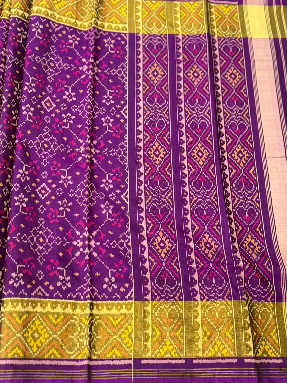 Timeless Violet Ikkat Heirloom Saree