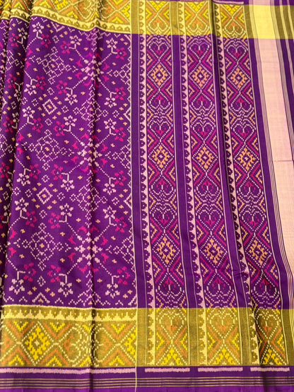 Timeless Violet Ikkat Heirloom Saree