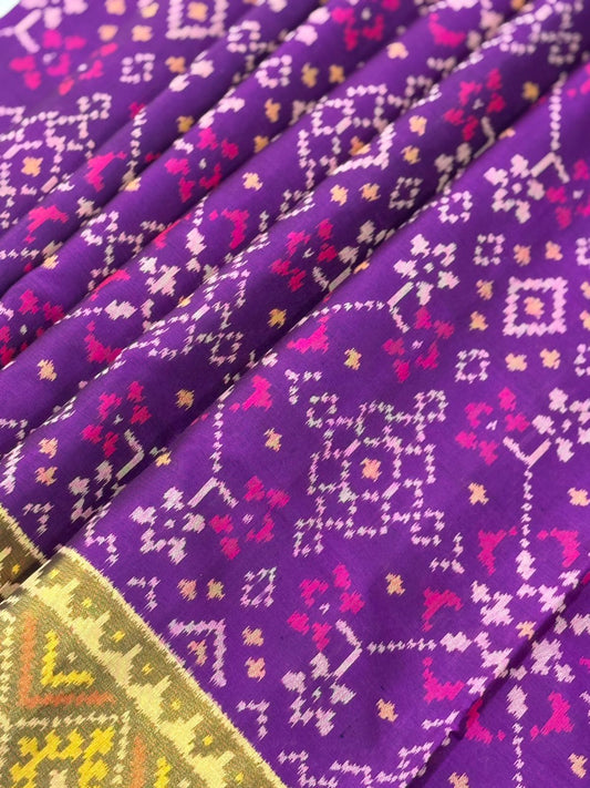 Timeless Violet Ikkat Heirloom Saree