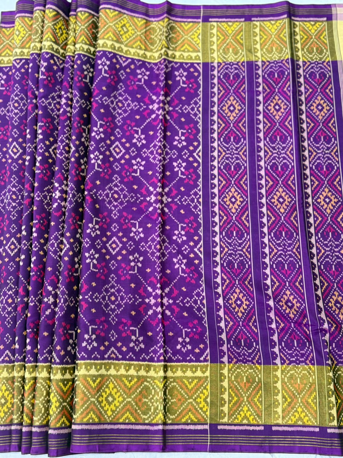 Timeless Violet Ikkat Heirloom Saree