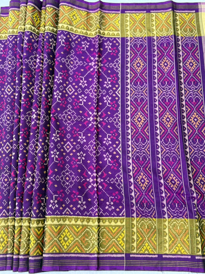 Timeless Violet Ikkat Heirloom Saree